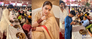 Kajol shares pictures of son Yug, nephew Aaman Devgan serving ‘Bhog’ at Durga Puja