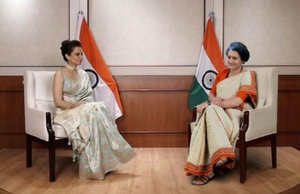 Kangana Ranaut chats with AI-version of Indira Gandhi at Pradhanmantri Sangrahalaya