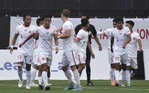Aizawl FC end off Shillong Lajong’s unbeaten run in style in I-League 2023-24 match at the Polo Grounds in Shillong on Sunday. Photo credit: I-League