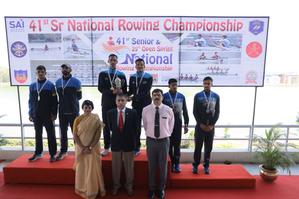 MP eves show dominance; Services pip Army for top spot in men section in 41st Senior National Rowing Championship at the Army Rowing Node in Pune on Thursday. Photo credit: RFI