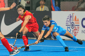 Indian women’s hockey team goes down 1-2 to China in Women's FIH Hockey Pro League 2023/24 match at the Kalinga Hockey Stadium, here on Saturday.  Photo credit: Hockey India