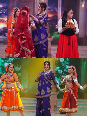 Madhuri Dixit treats 'Dance Deewane' contestants with laddoos for their act on ‘Choli Ke Peeche’