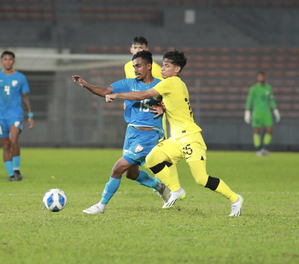 India U23 fall short 1-2 to Malaysia in an international friendly at the Kuala Lumpur Football Stadium in Kuala Lumpur, Malaysia, on Friday. Photo credit: AIFF