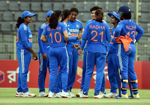 Batters, bowlers Radha and Asha star in India’s 21-run win over Bangladesh; clinch 5-0 their bilateral T20 series at Sylhet International Cricket Stadium on Thursday. Photo credit: BCCI Women