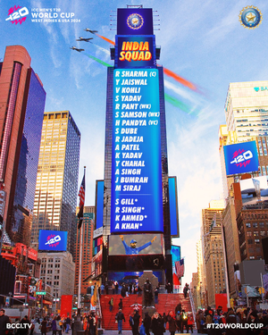 First batch of Indian team leaves for New York from Mumbai for ICC Men's T20 World Cup 2024. Photo credit: BCCI