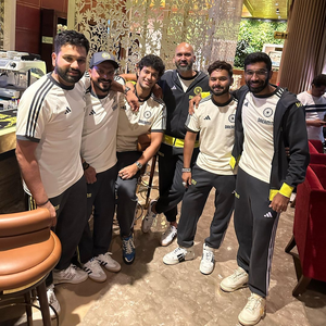 Rishabh Pant shares photo with teammates as India players leave for New York ahead of the ICC Men's T20 World Cup starting on June 1. Photo credit: Rishabh Pant@Instagram