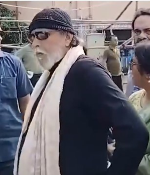 Mithun Chakraborty stands in queue to cast his vote in Kolkata