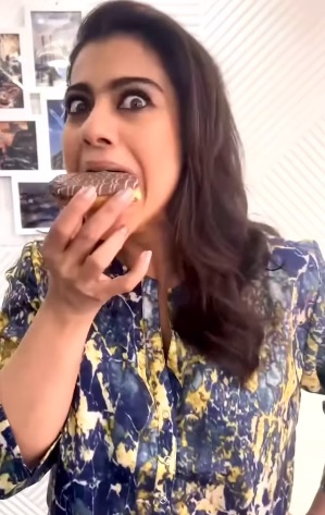 Kajol gorges on donuts, says 'kya karun hai kuch kuch hota hai' (Pic credit: Instagram)