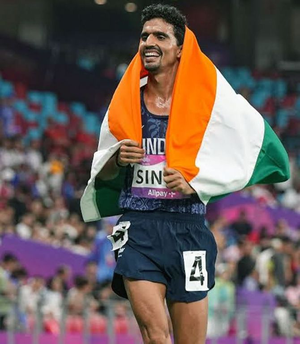 Indian athletes excel on road to Paris, Gulveer sets national record in Men's 5000m. Photo credit: SAI Media