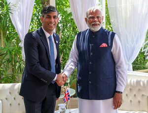 Apulia: Prime Minister Narendra Modi with United Kingdom Prime Minister Rishi Sunak during a bilateral meeting on the sidelines of the 50th G7 Summit in Apulia, Italy, on Friday, June 14, 2024. (Photo: IANS)