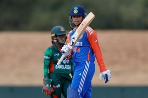 Smriti Mandhana's unbeaten 55 helps India thrash Bangladesh by 10 wickets, reach final of the Women’s Asia Cup for the ninth time, at the Rangiri Dambulla International Cricket Stadium in Dambulla on Friday. Photo credit: ACC