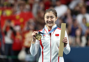 Chen Meng beats world No.1 Sun Yingsha to defend women's singles title in table tennis competitions in 33rd Olympic Games in Paris, France, on Saturday. Photo credit: Xinhua