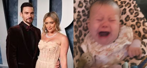 Hilary Duff’s husband Matthew Koma posts photo of their baby crying while she’s away