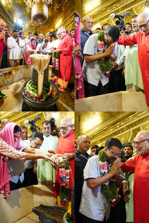 Arvind Kejriwal at Hanuman Temple
