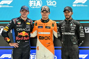 Lando Norris claims pole following Carlos Sainz’s crash in Qualifying for the Singapore Grand Prix in Singapore on Saturday. Photo credit: Formula 1 @X