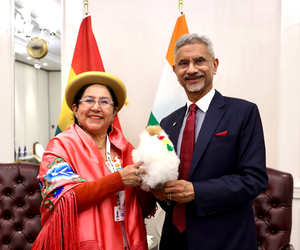 EAM Jaishankar with his Bolivian counterpart Celinda Sosa Lunda