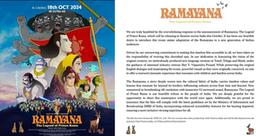 'Ramayana: The Legend of Prince Rama' set to release in Tamil, Telugu, & Hindi on Oct 18