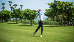 Angad Cheema maintains dominance in Round 3, continues as a top contender for the title in the Vizag Open 2024 at the East Point Golf Club (EPGC) in Visakhapatnam on Friday. Photo credit: PGTI