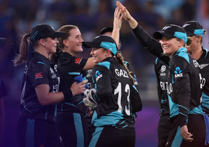Rosemary Mair, Lea Tahuhu star as New Zealand thrash India by 58 runs in their first match of the ICC Women's T20 World Cup 2024 in Dubai on Friday. Photo credit: ICC