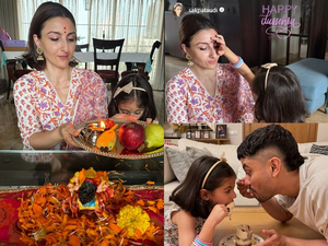 Soha shares glimpses of Dussehra celebrations, hubby Kunal pulls off Garba moves
