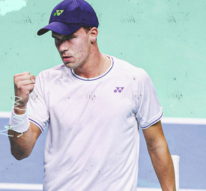 Daniel Altmaier gives Germany a 1-0 lead over Canada with win over Gabriel Diallo in their quarterfinals clash in the Davis Cup finals in Malaga, Spain, on Wednesday. Photo credit:   