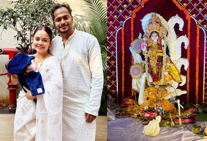 Devoleena Bhattacharjee celebrates first Saraswati puja with little 'Joy'	