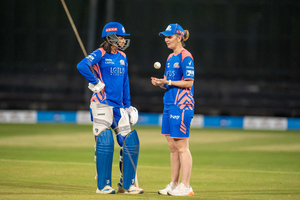 A lot of focus in Mumbai Indians’ training has been around match scenarios, says head coach Charlotte Edwards as season one winners get for new season with a camp in Navi Mumbai. Photo credit: Mumbai Indians 