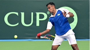 Ramkumar Ramanathan, Sasikumar Mukund kick-off singles campaign after qualifying round of Delhi Open Challenger 75 event at the DLTA Complex in New Delhi on Monday. Photo credit: DLTA