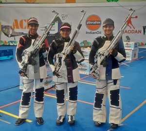 Sonam, Neeraj, win in National Selection Trials for Rifle/Pistol at the Dr. Karni Singh Shooting Range (DKSSR) in the National Capital Region (NCR) on Tuesday.  Photo credit: NRAI