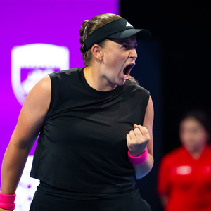 Jelena Ostapenko keeps it perfect against Iga Swiatek with fifth successive win to reach the final of the Qatar Open in Doha on Friday. Photo credit: WTA