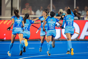 India edge past England through Navneet’s late goal in their opening match of the FIH Women’s Pro League at the Kalinga Stadium in Bhubaneswar on Saturday. Photo credit: Hockey India