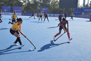Hockey Madhya Pradesh and Hockey Jharkhand off to winning start in Division ‘A' in the 15th Hockey India Senior Women National Championship 2025 at the Tau Devi Lal Hockey Stadium in Panchkula on Wednesday. Photo credit: Hockey India