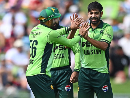 Pakistan fined for slow over-rate in ODI opener against New Zealand in Napier. Photo credit: @TheRealPCB/X