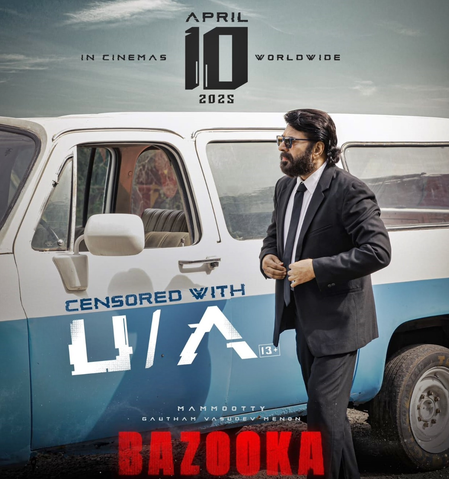 Censor Board clears Mammootty’s ‘Bazooka’ for release with U/A certificate