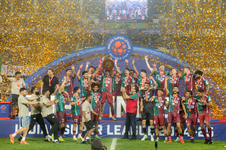  Mohun Bagan Super Giant bag league double with 2-1 win over Bengaluru FC in the final of the Indian Super League 2024-25 at the Vivekananda Yuba Bharati Krirangan Stadium in Kolkata on Saturday.  Photo credit: ISL