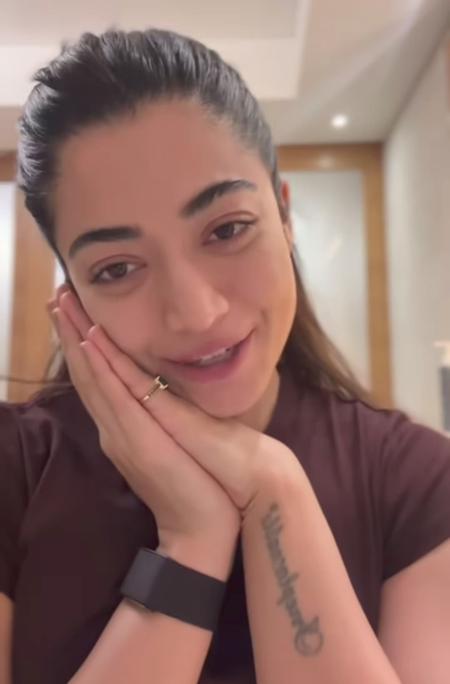 Rashmika shares positivity-filled video after shooting for entire night	