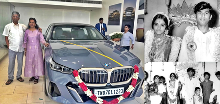 Vijay's dad S A Chandrasekhar presents BMW car as gift to wife Shobha on wedding anniversary