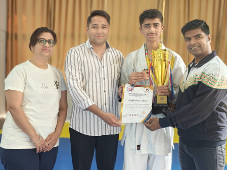 Gurugram boy Anarghya Abhishek strikes gold in Budokan International Karate C'ship in Dubai