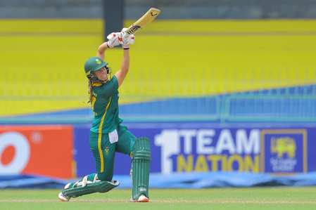 Annerie Dercksen and Chloe Tryon help South Africa sign off with 76-run win over Sri Lanka in Sri Lanka women's tri-series in Colombo on Friday. Photo credit: SLC 