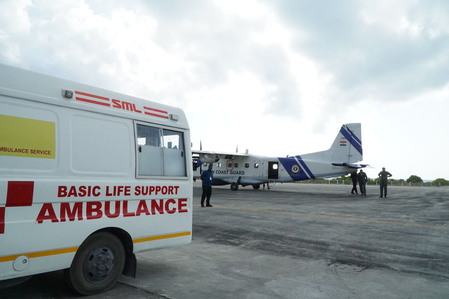 13-year-old girl airlifted from Agatti Island to Kochi for medical treatment (Photo source: Indian Coast Guard)