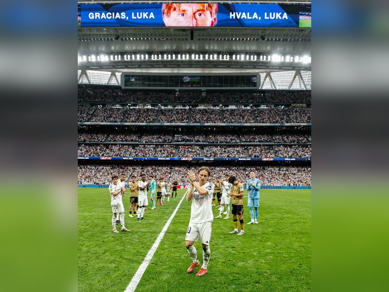 Santiago Bernabeu bids farewell to Luka Modric and Carlo Ancelotti in 2-0 win over Sociedad in the La Liga on Saturday. Photo credit: Real Madrid/X 