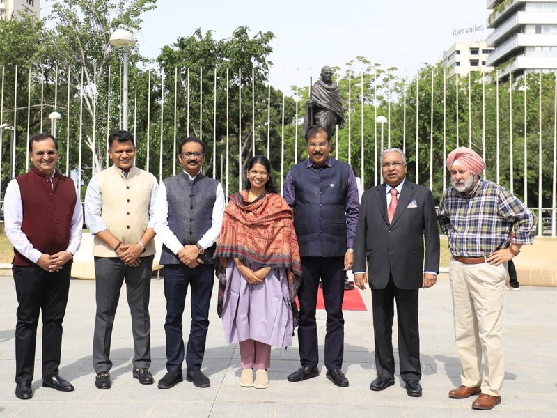 Kanimozhi-led delegation begins visit in Spain, pays tribute to Mahatma Gandhi's statue