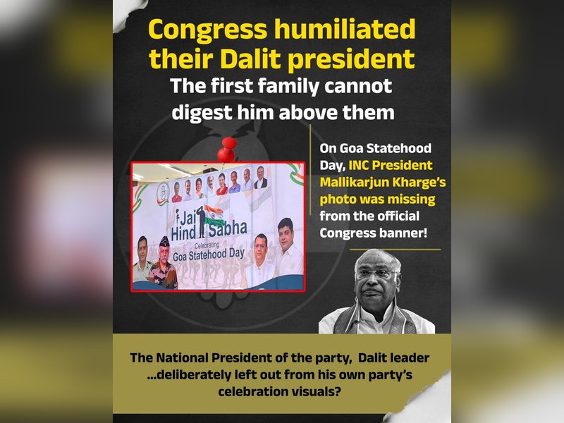 Congress faces flak for omitting Kharge’s photo from Goa event poster; BJP says 'disrespect'