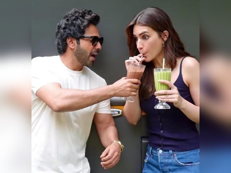 Will Varun Dhawan be able to save his chocolate shake from Kriti Sanon