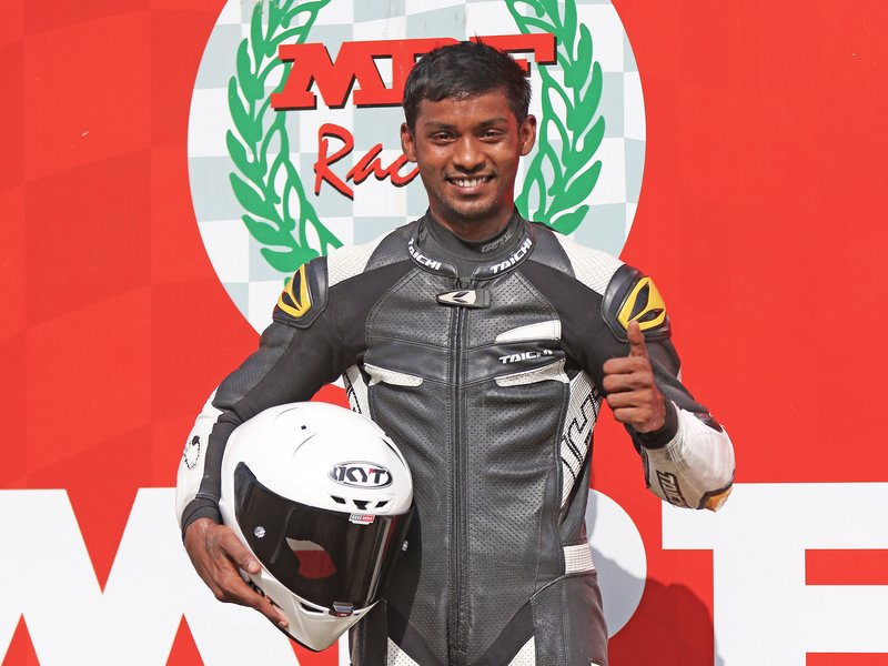 Rahil Pillarisetty ends pole drought on opening day of MMSC fmsci Indian National Motorcycle Racing Championship 2025 at the Madras International Circuit in Chennai on Friday. Photo credit: fmsci