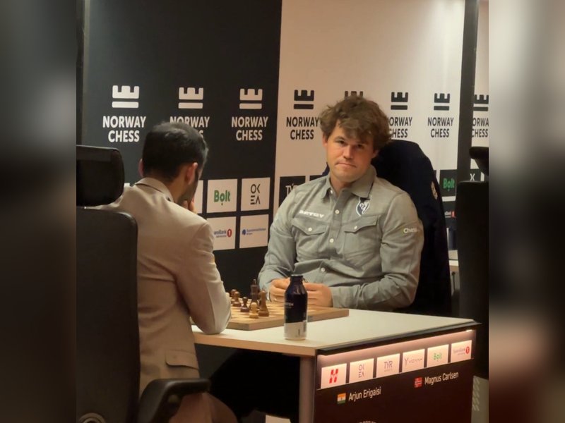 Magnus Carlsen clinches Norway Chess 2025 title after D. Gukesh falters against Fabiano Caruana in Norway Chess 2025 in Stavanger on Friday. Photo credit: NorwayChess/X
