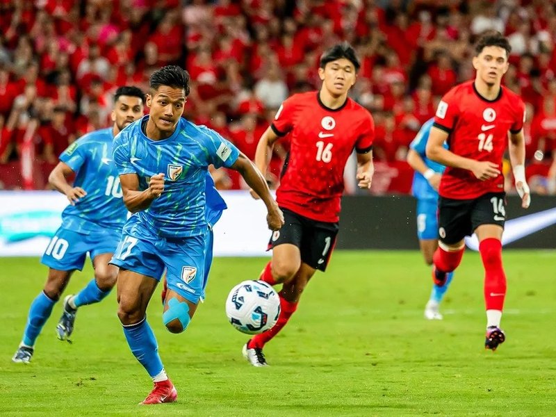 Hong Kong add to India's woes with stoppage-time winner in the AFC Asian Cup Qualifiers at Kowloon's Kai Tak Stadium in Hong Kong on Tuesday. Photo credit: AIFF