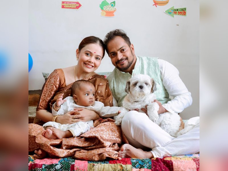 Devoleena Bhattacharjee celebrates her son Joy's Annaprashan ceremony