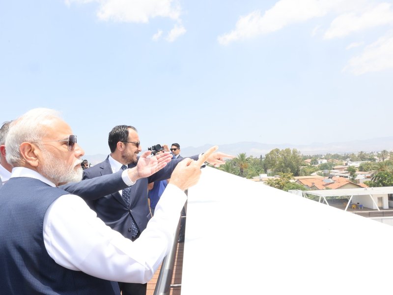 Before leaving Cyprus, PM Modi took close look at ceasefire line where 'signs of Turkish occupation remain visible'