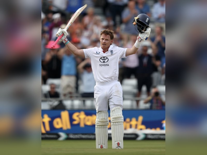 Ollie Pope’s 100 not out helps England to 209/3 despite Bumrah’s three-fer, trail India by 262 runs at stumps on the second day of the first Test of the Anderson-Tendulkar Trophy series at Headingley in Leeds on Saturday. Photo credit: Surrey Cricket